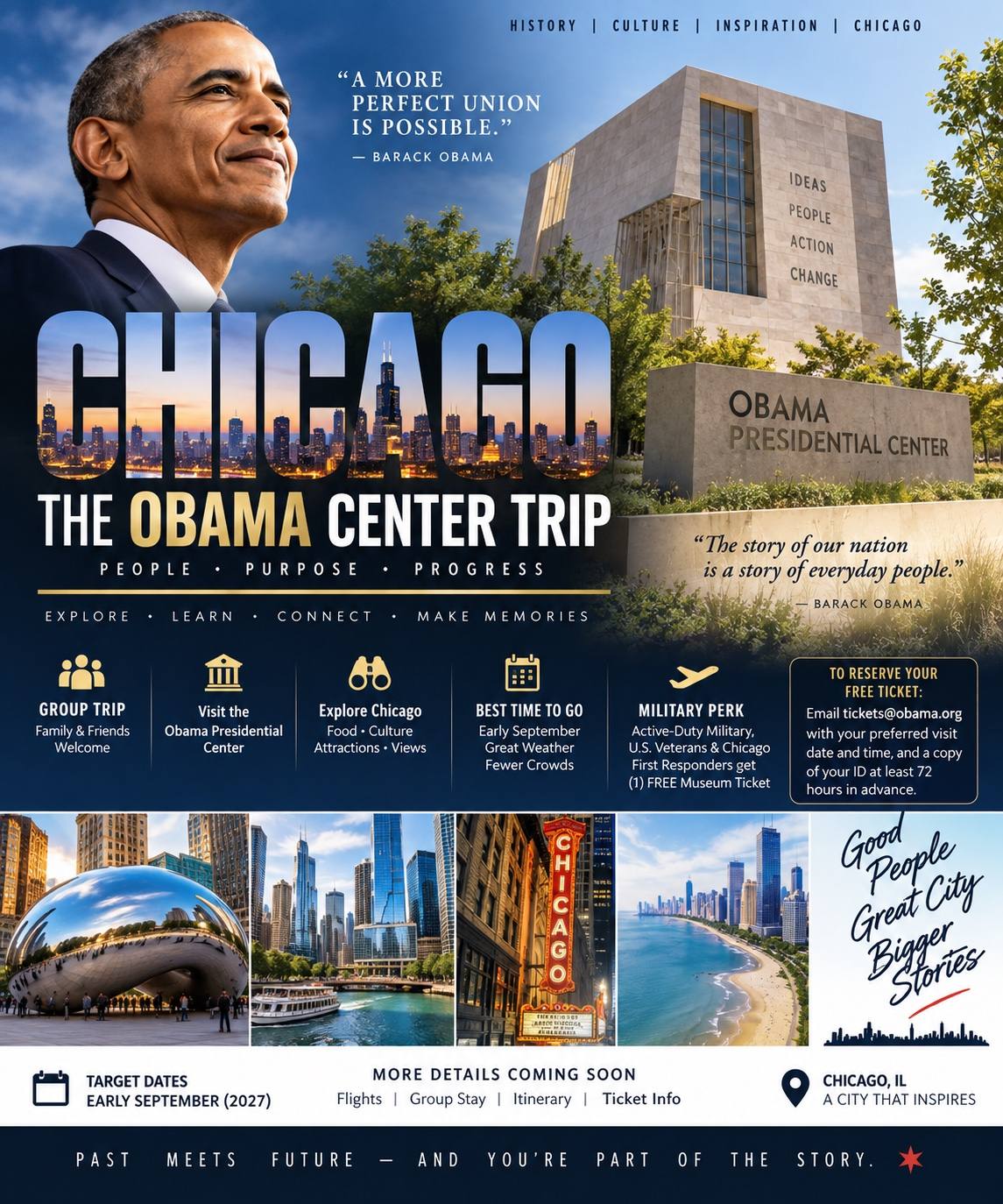 Chicago Obama Presidential Center group trip poster