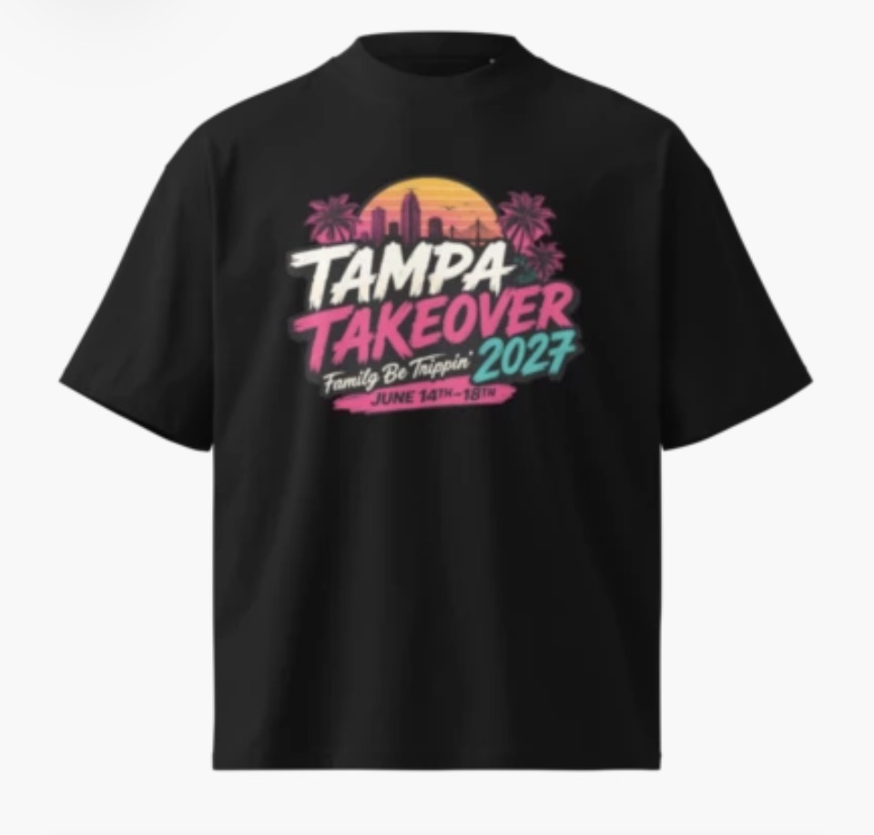 Black Tampa Takeover 2027 trip logo shirt